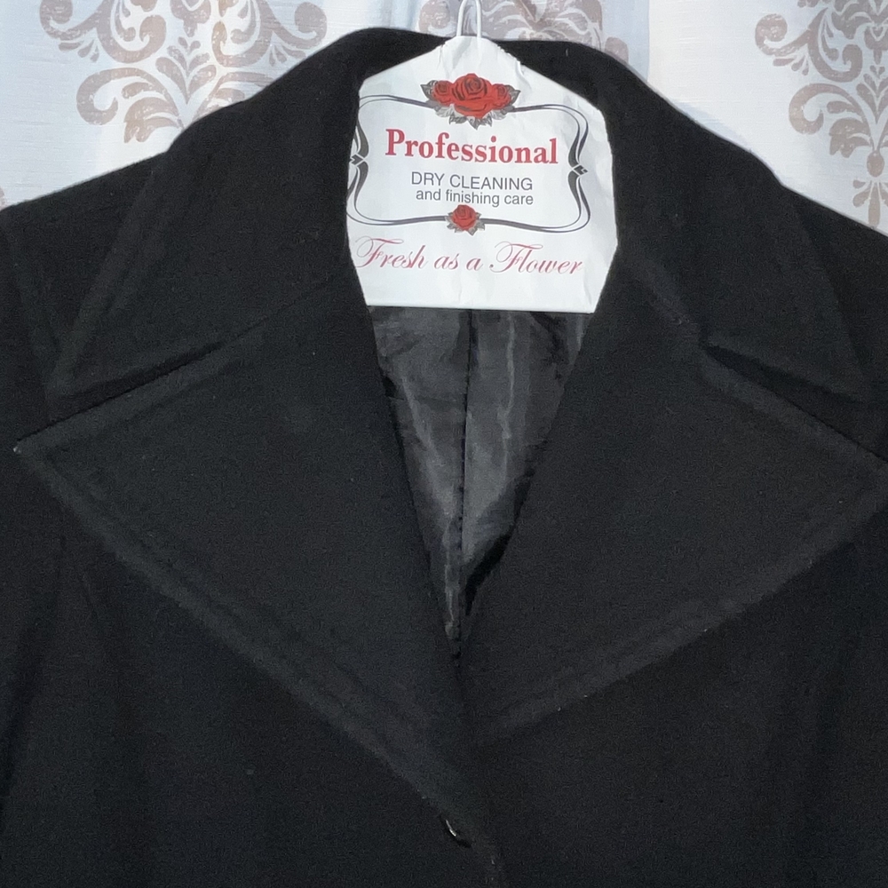Croft & Barrow Classic Black Pea Coat - Picture 2 of 8